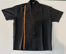 VTG Steady Customs USA Men’s Black w/flames Medium Racing Bowling Shirt picture