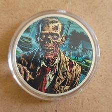 Hayleybug 1 oz Silver Dawn Of Decay Old Fashioned Zombie Art Round #12/15 picture