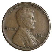 1926-S Lincoln Wheat Cent Penny F/VF Complete Your Album = picture