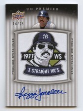 REGGIE JACKSON 2008 UPPER DECK UD PREMIER STITCHINGS PATCH AUTO AUTOGRAPH /25 picture