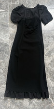 Nina Ricci gorgeous black ruffled Ruched Dress sz 0/2 picture
