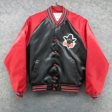 VTG Arizona Outlaws Jacket Mens Medium Black USFL Football 80s Oklahoma Bomber picture