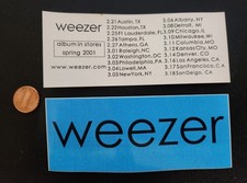 WEEZER 2001 Blue Tour Original Authentic Promo Sticker Flawless New Old Stock picture