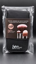 IT Brushes for ULTA Your Airbrush Must-Haves 3-Pc Face Eye Travel Brush Set NEW picture