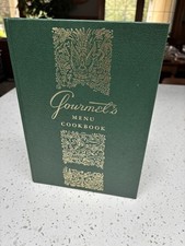 Vintage Gourmet's Menu Cookbook Gold Embossed HC 1963 Cooking Decor picture