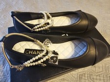 CHANEL 24C  Flats Charms Lambskin Leather CC Size 39 Authenticity is guaranteed. picture