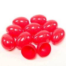 100 EMPTY RED PLASTIC EASTER VENDING EGGS 2.25 INCH, BEST PRICE, FASTEST SHIP picture