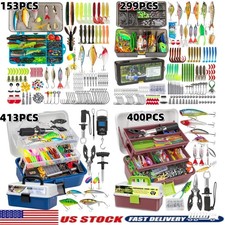 413-153PCS Fishing Tackle Box with Tackle Included Fishing Lures Kit Gifts  picture