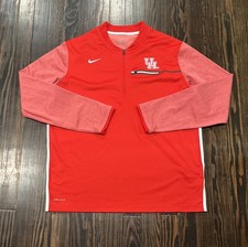 Nike Houston Cougars 1/4 Zip Pullover Men’s Large Red Polyester  picture