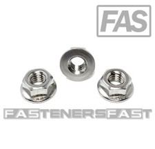 (25) M6 x 1.0 Stainless Steel Non-Serrated Flange Nuts DIN6923 Nuts M6-1.0 A2 picture