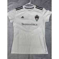 Adidas Colorado Rapids Soccer Jersey Womens Medium White Climalite Shirt No 3 picture