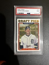 2005 Topps - Draft Pick Justin Verlander #677 (RC) PSA 9 picture