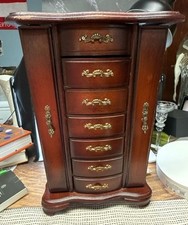 Vtg Powell Jewelry Armoire Tabletop Wood picture