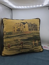 Vtg Ashford Court Jacquard Corded Golf At The Estate Accent Pillow 16 X 16” picture