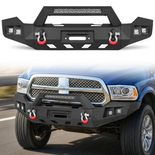 For 2013-2024 Ram 1500 Classic Front Bumper W/Winch Plate Sensor Holes LED Light picture