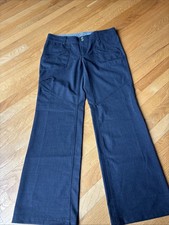 Athleta Black Wool Blend Cargo Pants Straight Leg Size 12 picture