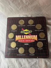 1999 Sunoco Millennium Coin Series Complete 10 Brass Coins Original Card picture