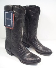 Lucchese Mens 8.5 EE Charles Black Round Toe Caiman Belly Western Boots M1636.R4 picture