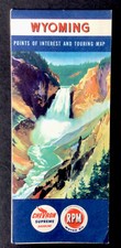 1940s Chevron highway travel road map of Wyoming #3 picture