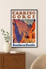 Vintage c1910s Southern Pacific Carriso Gorge Poster 🌄 24x32” picture