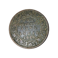 1926 British India One Quarter Anna Coin George V King Emperor picture