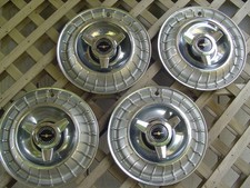 FOUR VINTAGE 1963 63 FORD THUNDERBIRD T BIRD HUBCAPS WHEEL COVERS CENTER CAPS picture