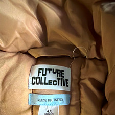 Future Collective Reese Blutstein Women’s 4X Beige Long Overcoat Button Lined picture