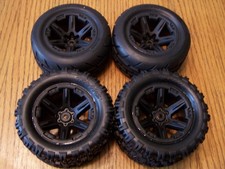 Fits Traxxas Rustler 2wd Brushless VX3 Sledgehammer Tires & RXT 2.8 Black Wheels picture