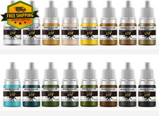 16 Bottles WWII Military Acrylic Miniature Paint Set 5ml Armor Infantry Shades picture