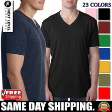 Next Level Apparel 6240 Mens 4.3 oz. CVC V-Neck Short Sleeve T-Shirt S-2XL picture