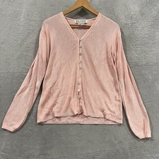 Vintage Saks Fifth Avenue Real Clothes Cardigan Womens Medium Pink 90s Office picture