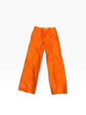 Melissa Bentsen x NA-KD Faux Leather Pants Size 38 Orange picture