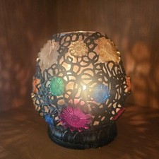 Vintage Pier 1 Imports Gem Caravan Candle Holder Decorative Floral Flower Power picture