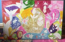 Vibrant Colorful Abstract Canvas Painting - Large Modern Original Fine Art Wall picture