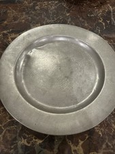 Vintage Crown And Rose London Cast Pewter 9” Dinner Plate Made In England picture