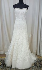 NEW Morilee Bridal Gown Wedding Dress 2705 Ivory Champagne A Line Lace Crystal picture