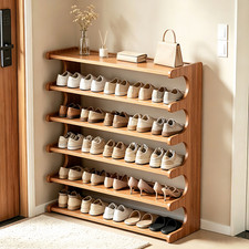 Bamboo Shoe Rack Easy To Assemble Space-Saving Shoe Storage Multi-tier XJ6-80 Us picture