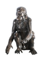 Realistic Sitting Chimpanzee Handcrafted Aluminum Statue 27