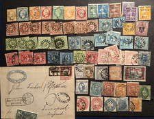 OLD EUROPE GERMAN STATES BAVARIA VARIETIES MILL WHEEL CANCELS 1850's LOT ($1000) picture