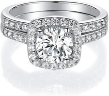 SHE WILL LOVE THIS White Gold Ring Size 9 Womens Ring CZ Engagement Anniversary picture