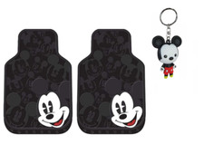 New 3PCS Mickey Mouse Expression Car Truck Suv Front Rubber Floor Mats Keychain picture