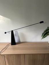 Rare Postmodern Ron Rezek Orbis Adjustable Black Metal Desk Lamp picture