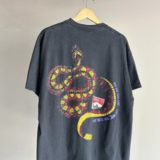 Vintage REPRINT Marlboro Snake Pass T Shirt Western Faded Black Pocket Rare picture