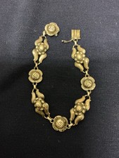 Georg Jensen Denmark Vintage Sterling Silver 925 Bracelet Floral Roses G2U picture