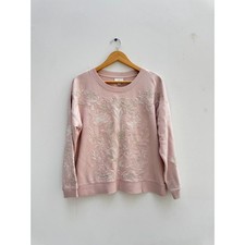 J.Jill Intricately Embroidered Sweatshirt Pink Blush Floral Pure Jill MP Medium picture