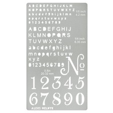 Aleks Melnyk No.422 Metal Stencil, Tiny Letters, 10.2 cm x 17.8  picture