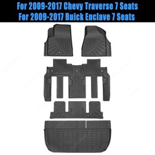 For 2009-2017 Traverse/Buick 7 Seats TPE Floor Mats+Trunk Cargo Liner Waterproof picture