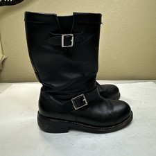 CODY JAMES BLACK LEATHER BOOTS W/BUCKLES Biker, Men’s 10.5 D picture