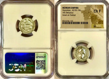 81-96 AD Domitian Ancient Roman Silver Denarius w/Goat Reverse NGC Choice F Fine picture