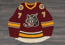 Personalized Chicago Wolves Hockey Shirt Dark Red Minor League  Unisex  picture